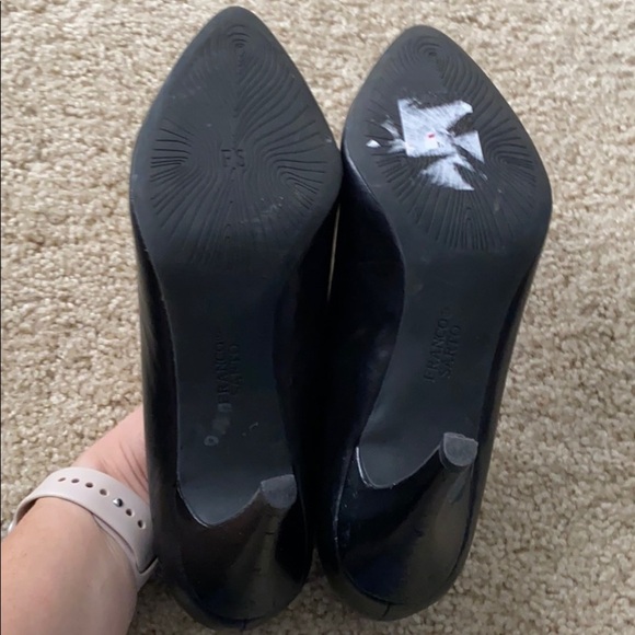 Black leather Franco Sarto pointy toe pump size9.5 - Picture 2 of 6